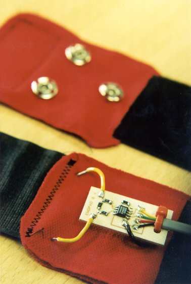 Close-up of the EMG sensor and strap
