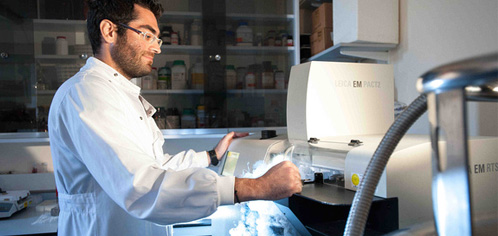 Scientist preparing samples