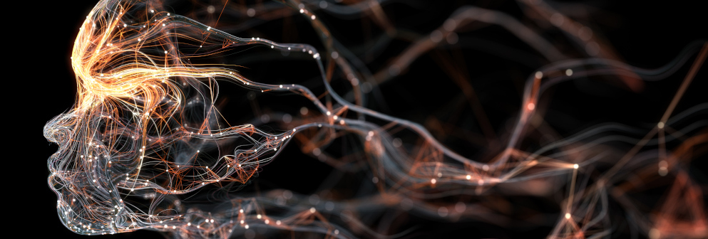 3D rendered depiction of digital network connections shaped like a human face. Highly detailed and perfectly usable for a wide range of topics related to artificial intelligence, big data or technology in general. Credit: DKosig/Getty images