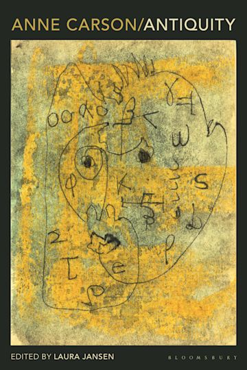 Cover image of the book is a work by Anne Carson entitled "thin voice". The image depicts a face with pursed lips on a faded background and scrawled Greek letters