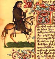 A portrait of Chaucer from the Ellesmere manuscript of The Canterbury Tales