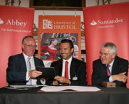 From left to right: Professor Eric Thomas, University of Bristol Vice-Chancellor; António Horta-Osório, Abbey's CEO; Lord Terry Burns, Abbey's Chairman.