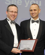 Nick Sturge (left) SETsquared Centre Director receiving the award