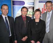 From left to right: John Moor (NMI), Mark Beach (University of Bristol), Wendy Daniell (NMI) and Derek Boyd (CEO, NMI)