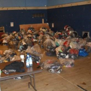 Around a tonne of clothes were collected for charity