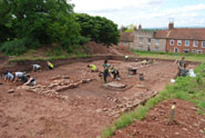 Excavations at Berkeley Castle during 2010, exposing parts of the Anglo-Saxon monastery