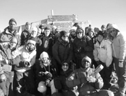 Students reaching the summit of Mount Kilimanjaro in Africa after successfully completing their sponsored climb for the Students' Union RAG society