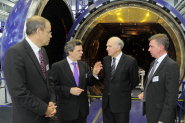 Professor Guy Orpen, Pro Vice-Chancellor for Research and Enterprise at the University of Bristol, Jim Goodman, Chair of the NCC's Steering Board, Business Secretary Vince Cable and Peter Chivers, Chief Executive of the NCC