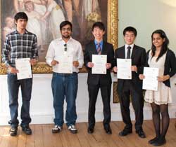 Undergraduate scholarship winners at the award ceremony