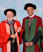 Professor Graham Fleming with orator Professor Mike Ashfold
