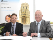Professor Robert Edwards, Chief Scientist at FERA, and Professor Eric Thomas, Vice Chancellor of Bristol University, sign a Memorandum of Understanding