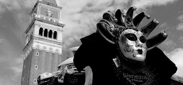 Detail of 'Masks and Campanile' (Piazza San Marco, Venice, Italy) by Tommy Trenchard, BA Italian and Spanish - School of Modern Languages Year Abroad Photography Competition 2009/10