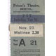 Prince's Theatre ticket stub