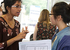 Prospective students at th exhibition