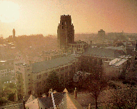 The Wills Memorial Building and a view over Bristol