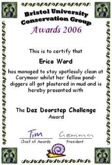 Award 
certificate