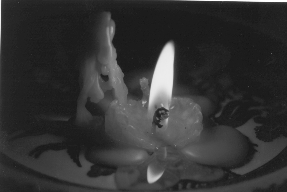 photograph of a dying candle