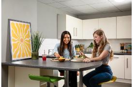 Communal kitchen at Favell House.