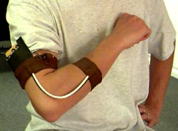 The early wired OFG prototype being worn and played