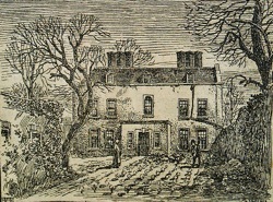 Artist's sketch of the front of the Old Manor House, reproduced from the Bristol Observer. Source: 31 Jan 1920, Bristol Observer, press clippings Jul 1918-Mar 1920