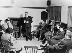 Adults attend evening classes