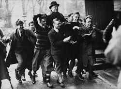 Churchill is carried aloft after his inauguration