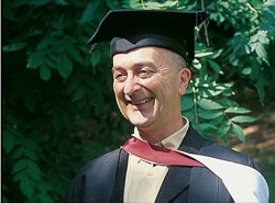 Tony Robinson receiving an honorary degree in 1999 