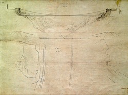 Brunel's drawing of Bristol's Clifton Suspension Bridge