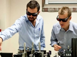 Professor Jeremy O'Brien (left) and PhD student Jonathan Matthews