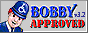 Bobby Approved Symbol. A friendly uniformed police officer wearing a helmet displaying the wheelchair access
