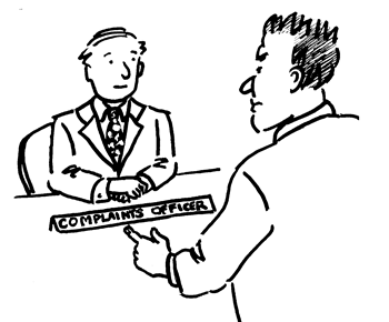 picture of someone making a complaint to the complaints officer