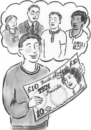 picture of a person holding a ten pound note