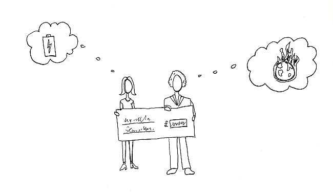 sketch of two people thinking