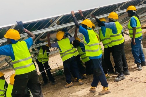 Female Solar Installers in The Gambia as part of the SHINE project