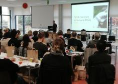 Professor Matt Smalley of Cardiff University presenting on how dogs are being used as modles for human breast cancer 