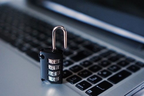 Image of laptop and lock. 