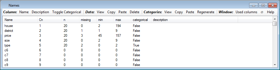 Names window after pasting with spaces