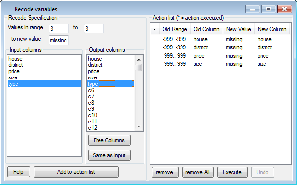 Recode category with missing codes.