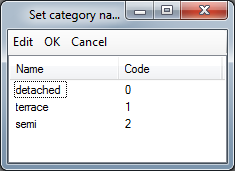 Category window after pasting