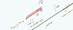 Zoomed in graph highlighting one group where 4 data points have been removed to illustrate what will happen with shrinkage as this time shows the graph with and without the 4 data points.