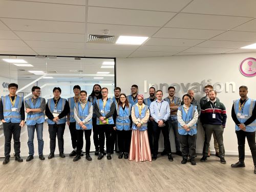 CoSEM CDT students ready for their tour of the GKN Aerospace shop floor