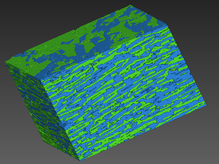 A microCT image of a nacre-like biomimetic ceramic/polymer composite. Image credit: Dr Sana Algharaibeh.