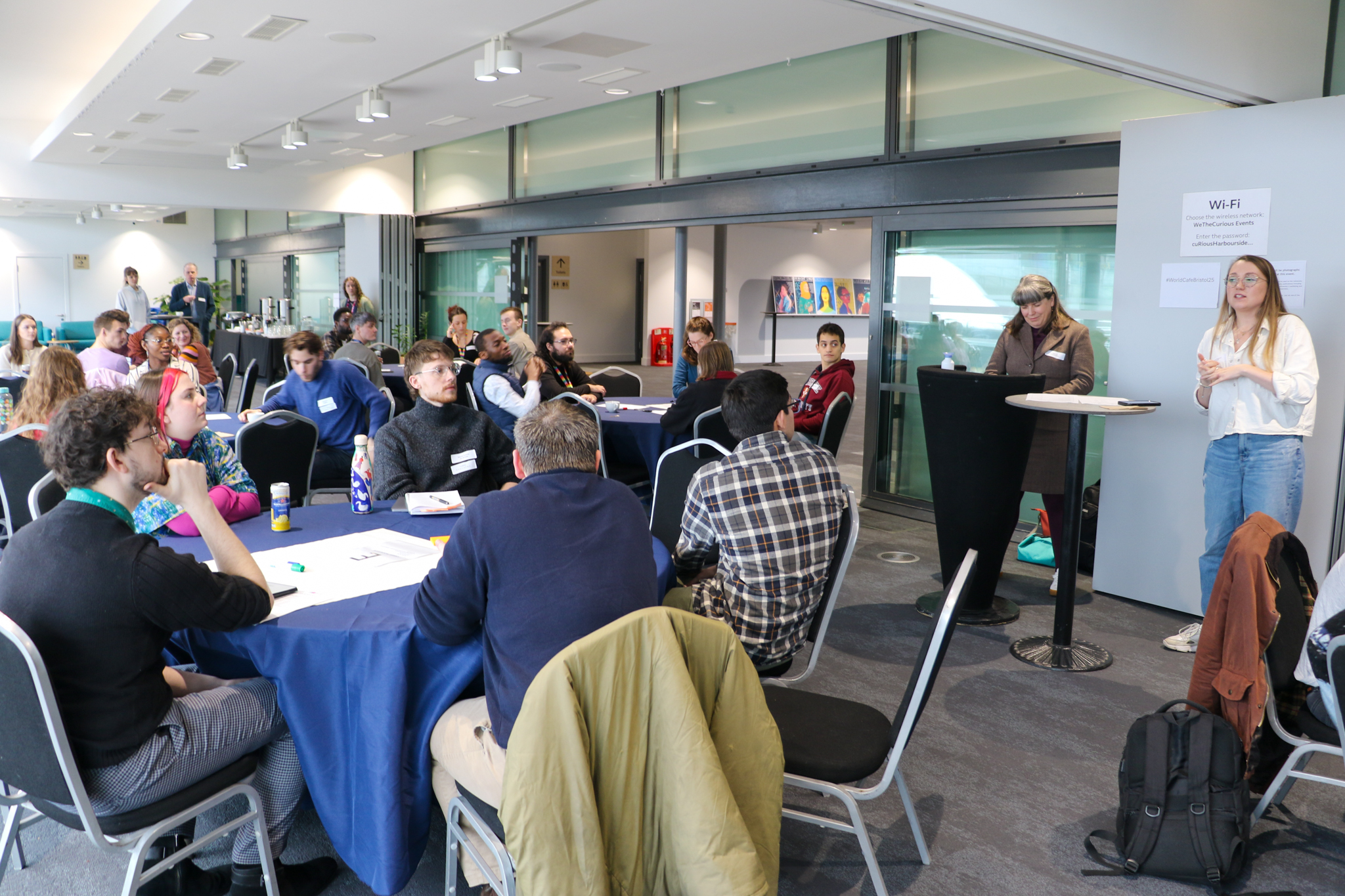 Postgraduate researchers at World Café Knowledge Exchange event