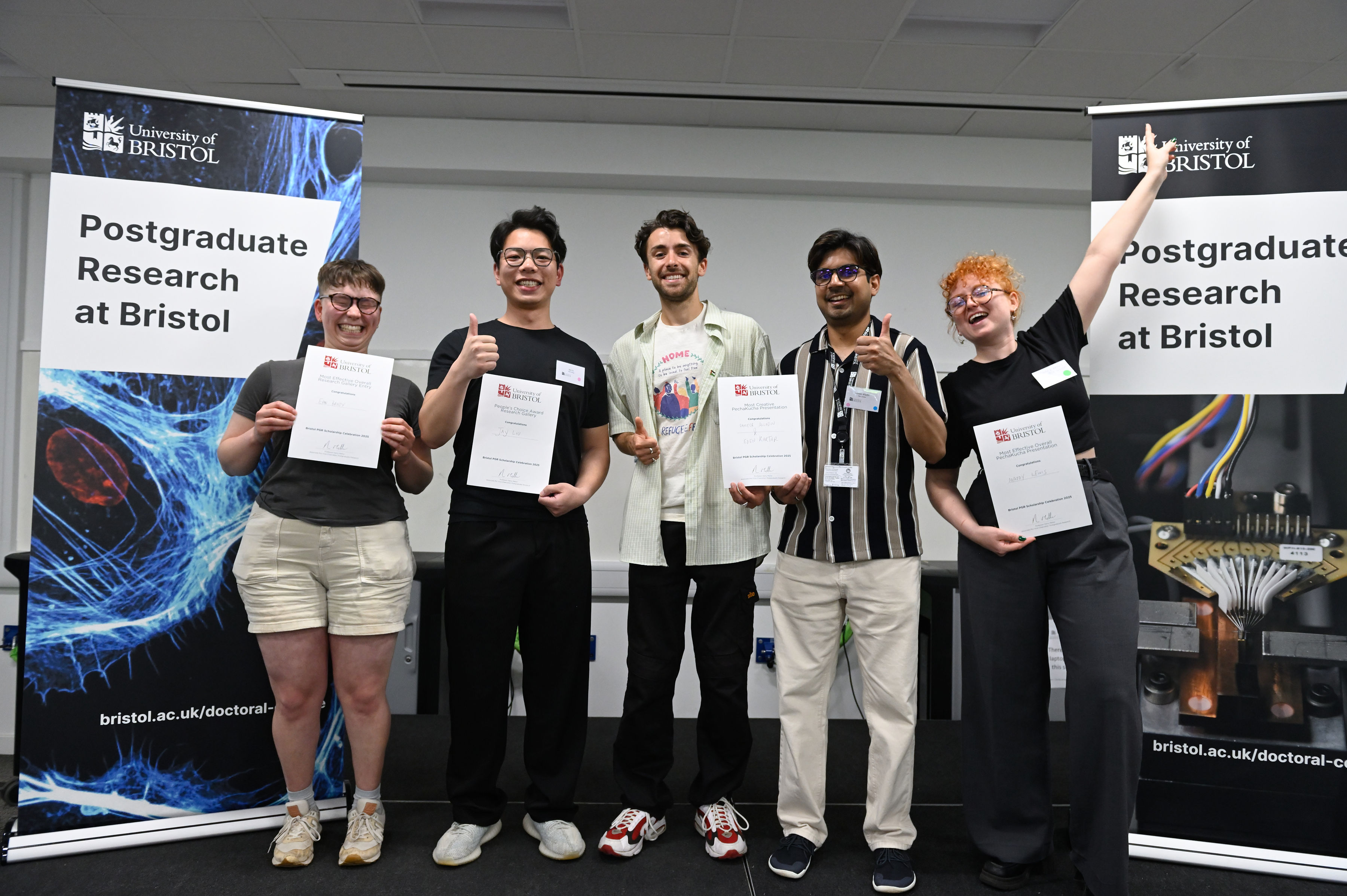 winners on stage at Scholarship event