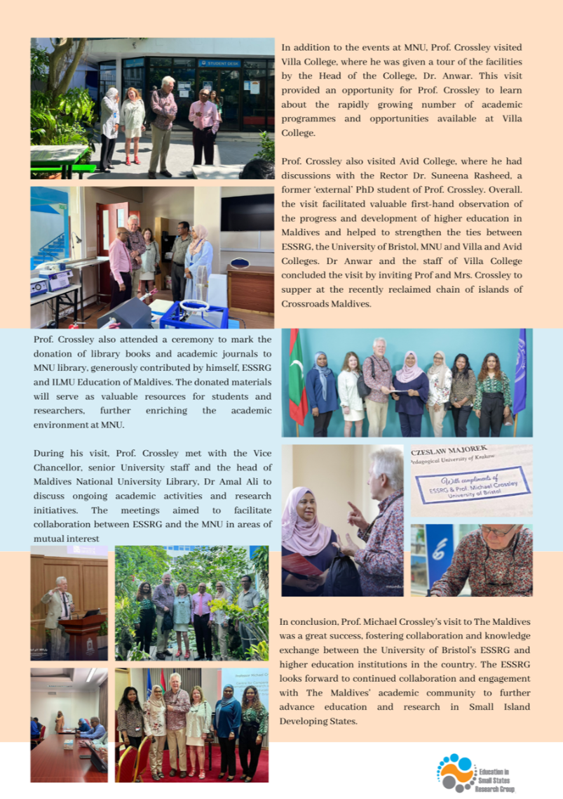 News Report on Prof Crossley’s March/April 2023 visit to Maldives National University Page 2