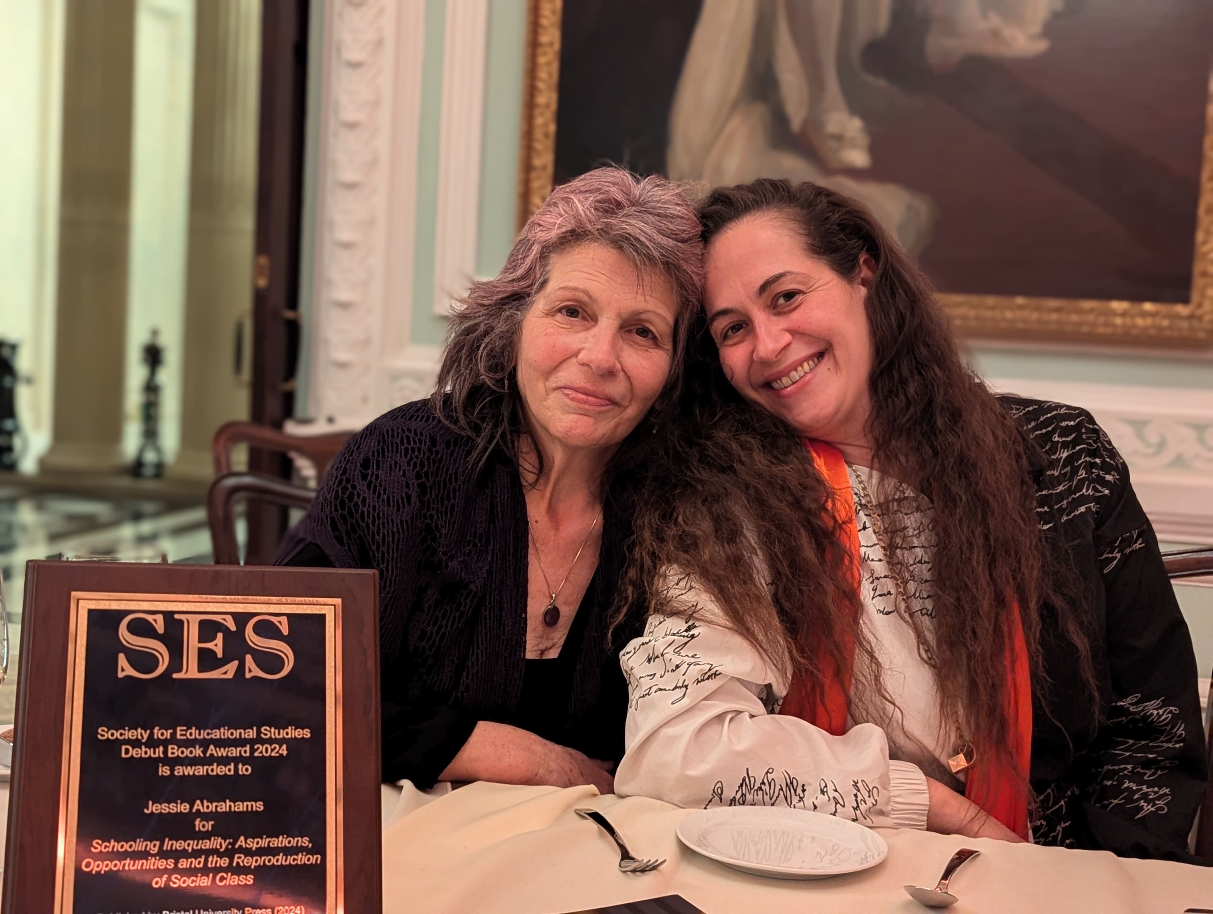 Dr Jessie Abrahams celebrating her award win with her mother Shelly Abrahams.