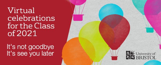 Colourful graphic banner featuring balloons and the text 