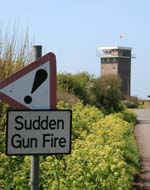 Photo by Marianna Dudley: Warning sign near Warren Tower viewing point.