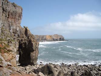 Castlemartin coastline from St Govan's Chapel.