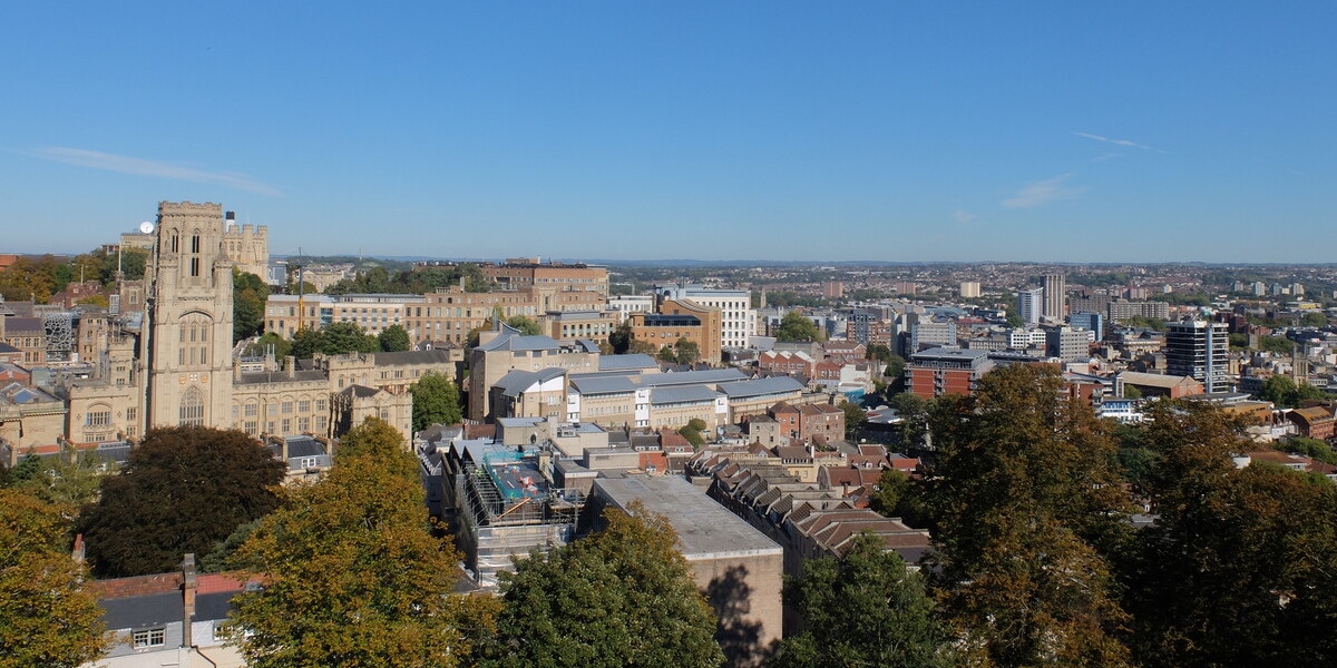 Bristol skyline from https://imagelibrary.bristol.ac.uk/assetbank-uob/ on 7th Feb 2023 (Wills Memorial Building and skyline)